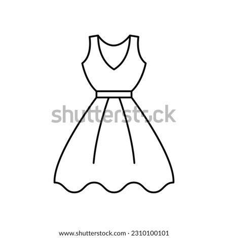 Sleeveless dress line icon design. isolated on white background. vector illustration