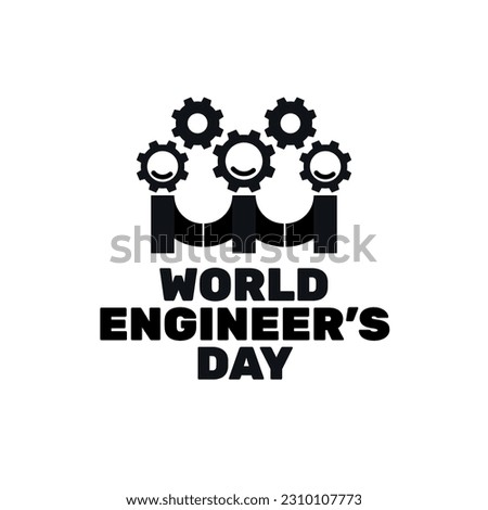 World Engineer's day banner design with lettering and white background