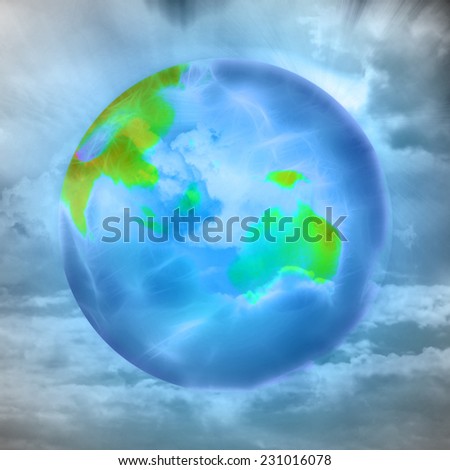 abstract scene with planet