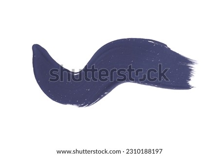 Blue paint smear swab isolated on white