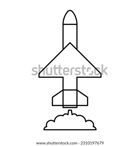 Start up of the space rocket. Rocket ship. Business launch. Vector illustration.