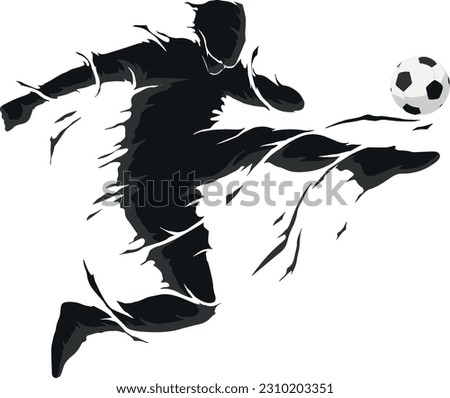Silhouette of a football player in action. Vector illustration for tshirt, hoodie, website, print, application, logo, clip art, poster and print on demand merchandise.