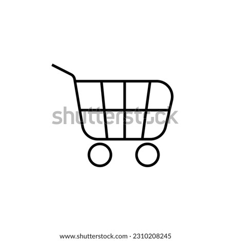 Shopping cart line icon, logo vector