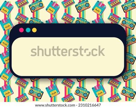 Retro vibes background for text template blank banner clip art pattern vintage style