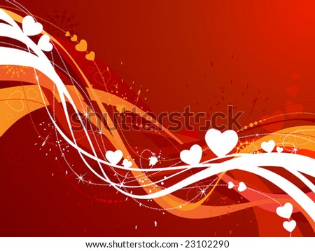 Grunge red Valentineâ??s background, vector