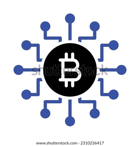 Bitcoin Cryptocurrency Icon , Vector Graphics