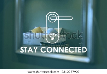 stay connected concept with bed room in vacation day.