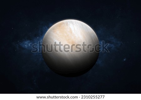 Venus, galaxy and stars. View of Venus - planet of the solar system. Galaxy, stars and planet Venus. High resolution image. This image elements furnished by NASA.