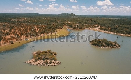Letsibogo dam aerial photos, Botswana, Africa