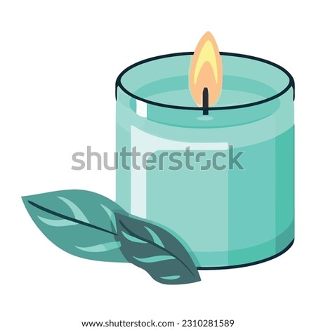 candle symbolizes spirituality and relaxation in aromatherapy isolated