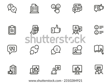 Testimonial, Customer Feedback and User Experience related icon set
