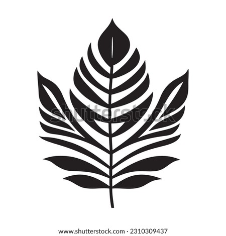 Abstract leaf silhouette logo isolated on white background, vector icon