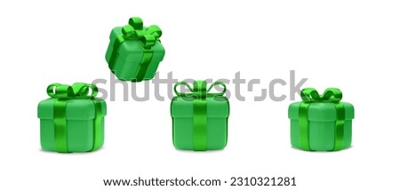 Set of realistic 3d gifts box. Holiday decoration presents. Festive gift surprise. Decor Isolated boxes. vector illustration. Royalty-Free Stock Photo #2310321281