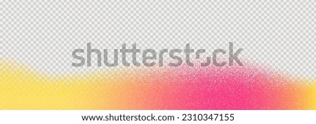 Noisy point gradient. Yellow and pink and orange color gradients. Blur of bright colors. Modern gradient on transparent background as png. Bright banner background. 