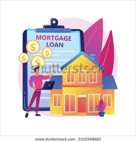 mortgage loan abstract concept home bank credit down payment real estate services house loan pay off investment portfolio family financial burden