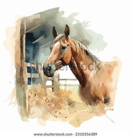 Horse stable Animals wildlife vector illustration