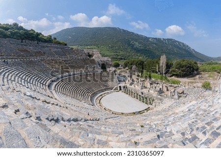 A picture of the Theater at the Ephesus Ancient City.