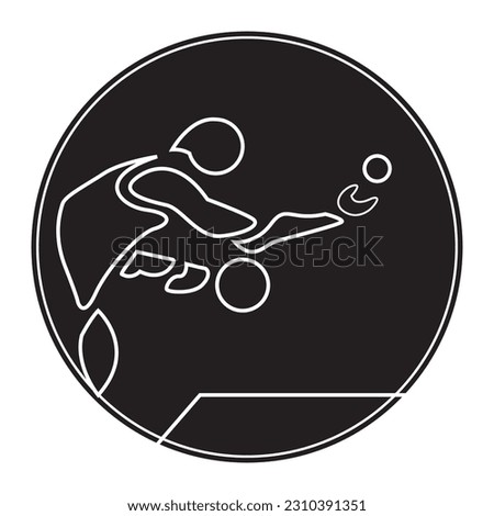 black modern badminton sport icon