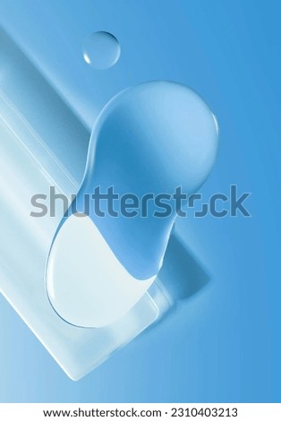 Blue skin care liquid transparent