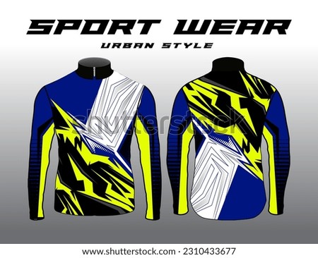Long sleeve Motocross jerseys t-shirts vector, abstract background design for modern expressive uniforms, unisex sport wear.sublimation