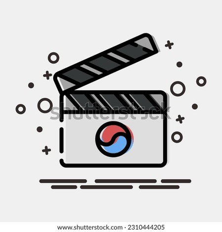 Icon korean drama films. South Korea elements. Icons in MBE style. Good for prints, posters, logo, advertisement, infographics, etc. Royalty-Free Stock Photo #2310444205