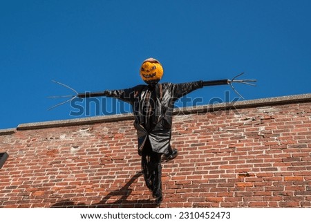 Decorations for Halloween at the annual Haunted Happenings event held during the month of October in celebration of the town's history of witch trials. Royalty-Free Stock Photo #2310452473