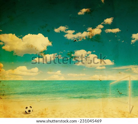 beach background with football