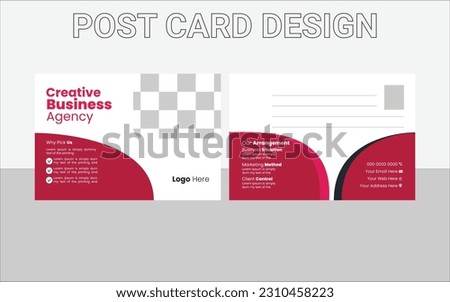 Modern Creative Real estate post card with geometric design.