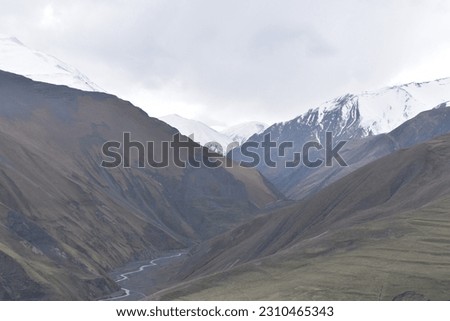 Rugged Terrain of the Caucuses Mountains in Azerbaijan Royalty-Free Stock Photo #2310465343