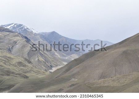 Rugged Terrain of the Caucuses Mountains in Azerbaijan Royalty-Free Stock Photo #2310465345
