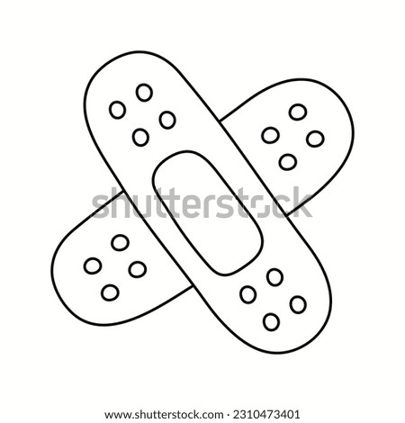 Vector illustration of a band-aid, in doodle style. Isolated on a white background