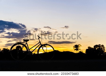 Classic bike with beautiful sunset