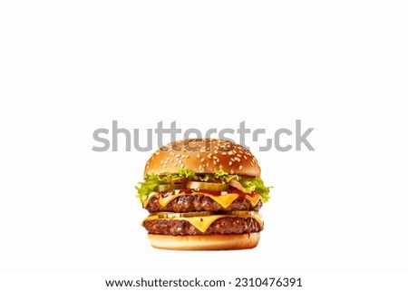Cheeseburger isolated on white background Royalty-Free Stock Photo #2310476391