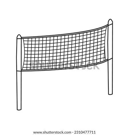 Vector illustration of a volleyball net in doodle style