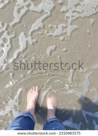 Walking in shallow waters in the North Sea