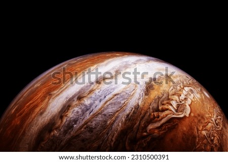 Planet Jupiter, on a dark background. Elements of this image furnishing NASA. High quality photo