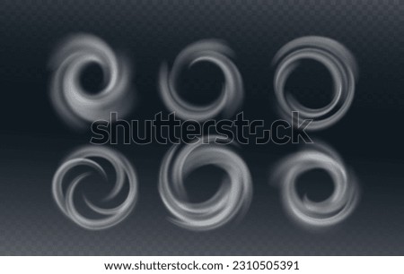 Air Flow Swirl Light Effect. Spiral Wind Circle Stream Illustration. Circular Air Vortex Waves From Conditioner