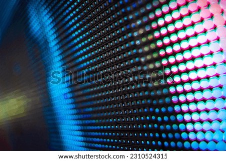 Large led projection screens. Colorful abstract background. Light show on the stage. Royalty-Free Stock Photo #2310524315