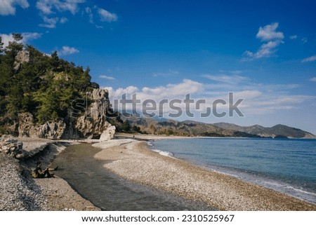 Natural beach in Cirali, Turkey. High quality photo
