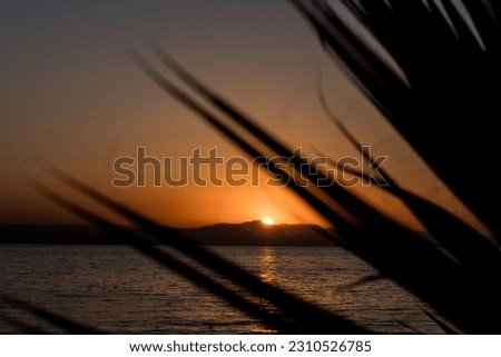 sunset on the sea, amazing view of taurus mountain range