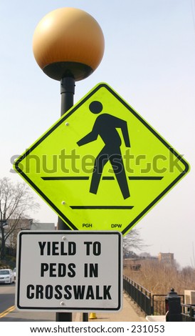 Pedestrian sign.