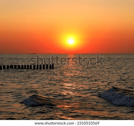 Amazing sunset on the baltic sea