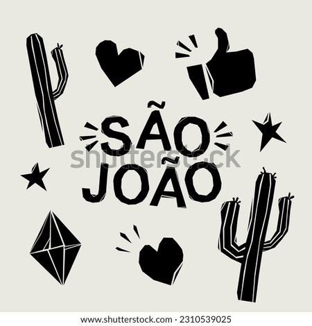 São joão. Saint John in brazilian portuguese. Modern hand Lettering. vector. Royalty-Free Stock Photo #2310539025