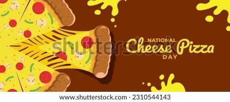 National Cheese Pizza Day on 05 September Banner Background. Horizontal Banner Template Design. Vector Illustration
