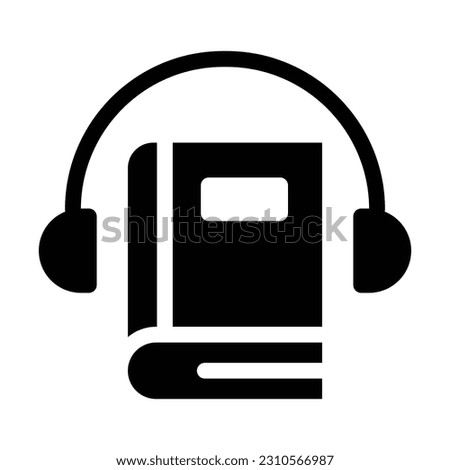 audiobook glyph icon illustration vector graphic