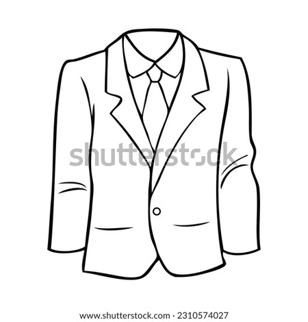suit outline vector illustration,isolated on white background,top view