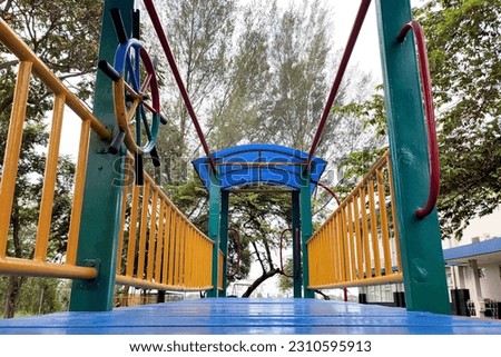 Playground ship in colors. School playground