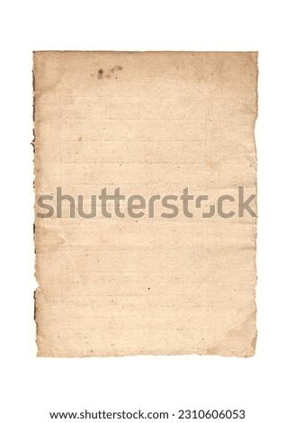 Vintage brown paper texture background isolated, blank cardboard sign, free copy space