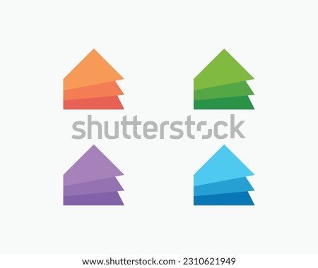 Creative colorful stacked house logo
