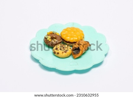 Toy bread on a plate
